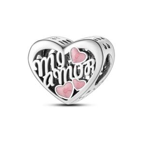 Mi Amor Heart Charm with Pink Accents